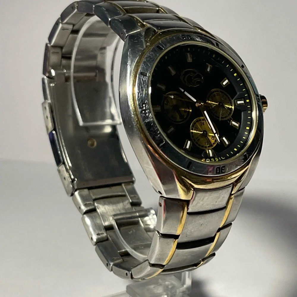 Iowa Hawkeyes NCAA Black and Gold Chronograph Men's Watch by Fossil